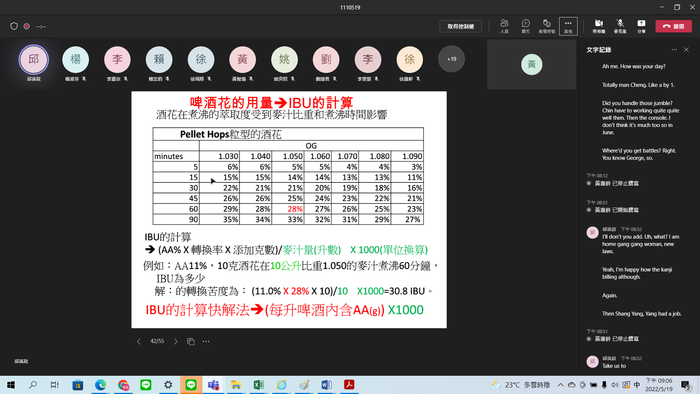 111年05月19日-釀酒文化實作課程專題演講「啤酒的一生，手工精釀啤酒」圖片