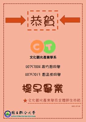 109學年度第2學期提前畢業生