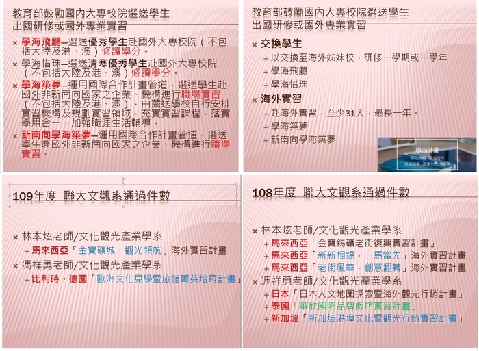 110年招生文觀系學生出國-馮祥勇老師說明會圖片